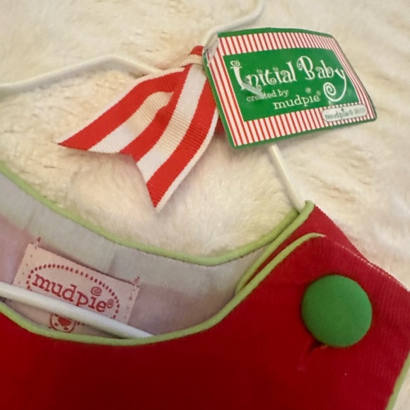 MudPie Initial “N” Christmas Baby Romper 0-6 Months - Holiday Outfit - NWT - Picture 4 of 6